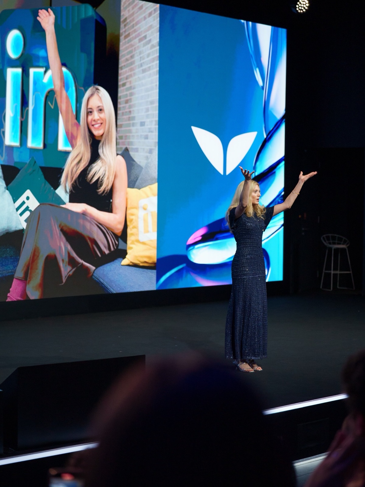 Presenting live on stage to a full room